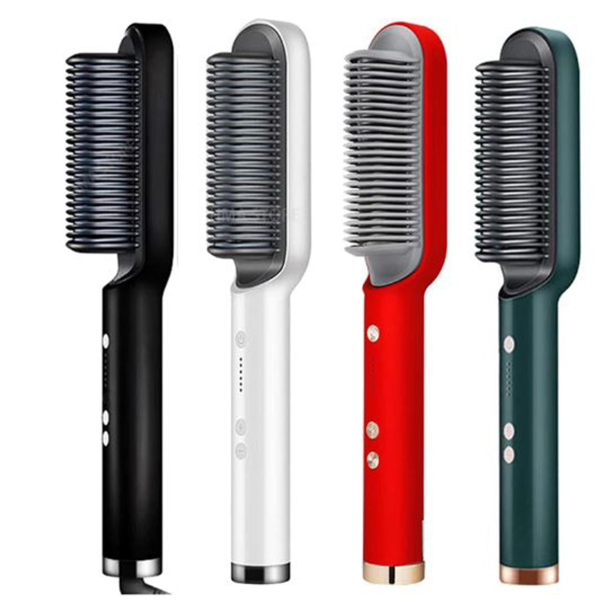 2 in 1 Hair Straightener Brush - Electric Hot Comb Straightening Brush & Curler for Women