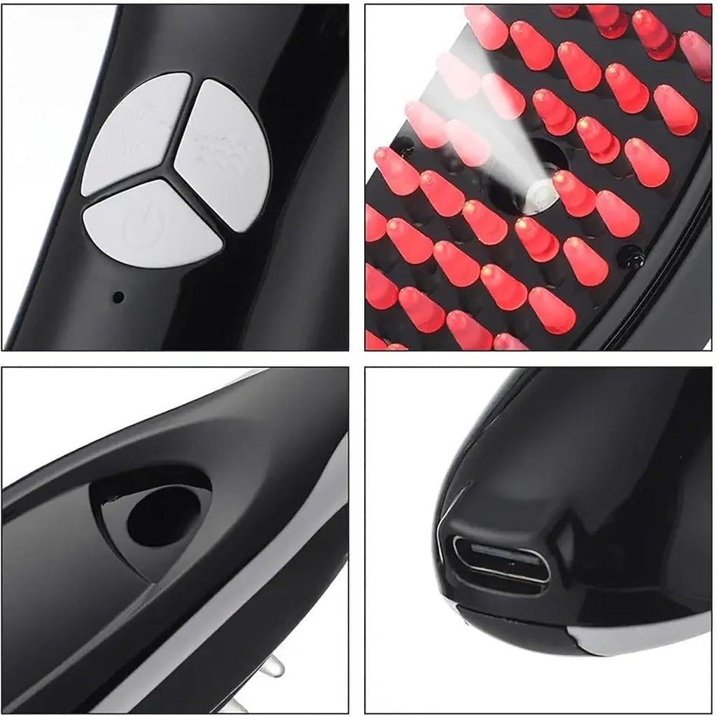 3D Electric Hair Straightener Brush | Massage Head Straightening Comb | Anti Hair Fall