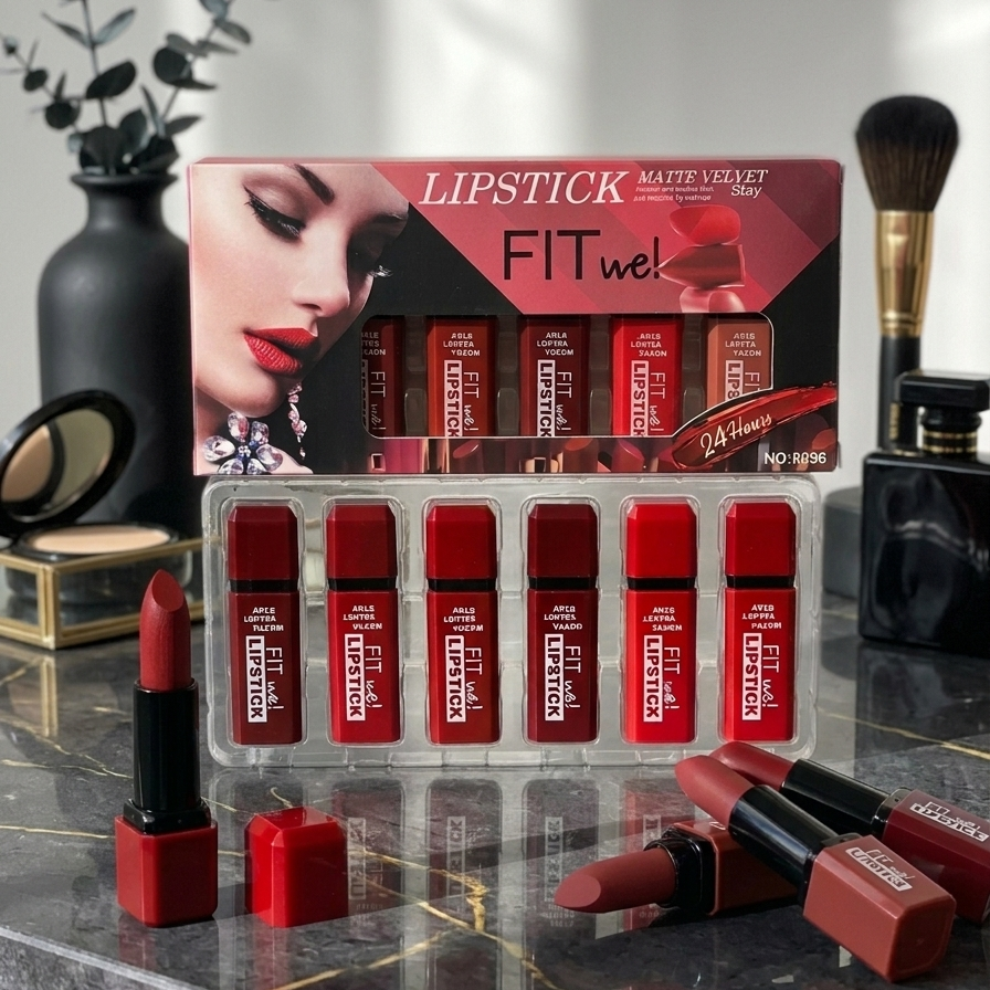 FIT we Matte Velvet Lipstick - 6 Pcs Long Lasting