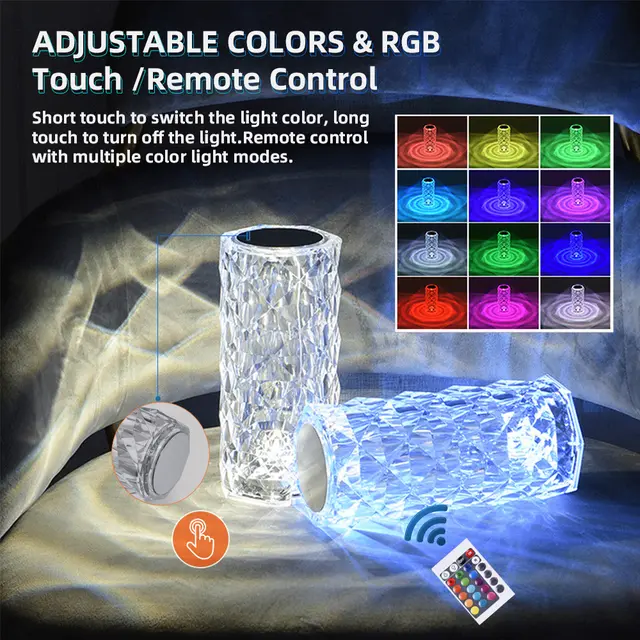 Crystal Lamp -16 Color Changing Touch Lamp