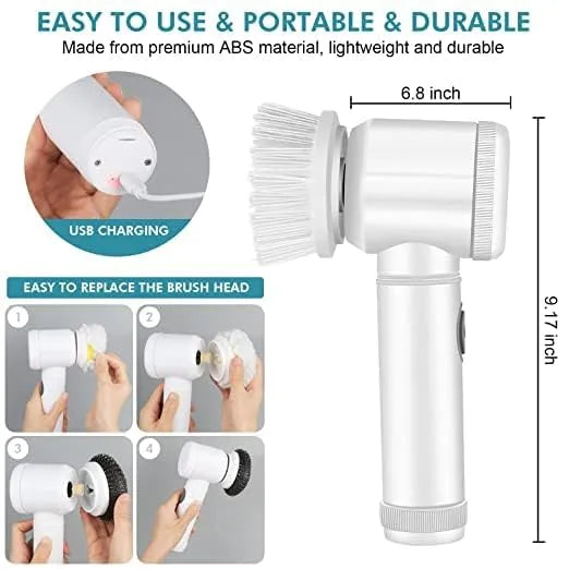 5-in-1 Electric Cleaning Brush- For Kitchen & Bathroom