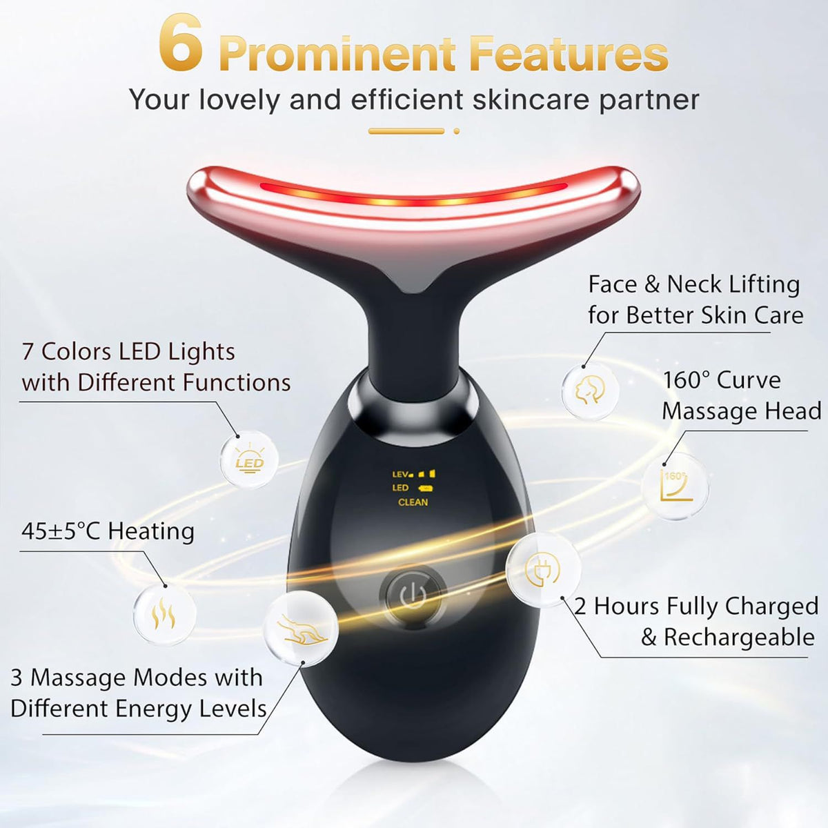 7 Colors LED Face & Neck Lifting Massager