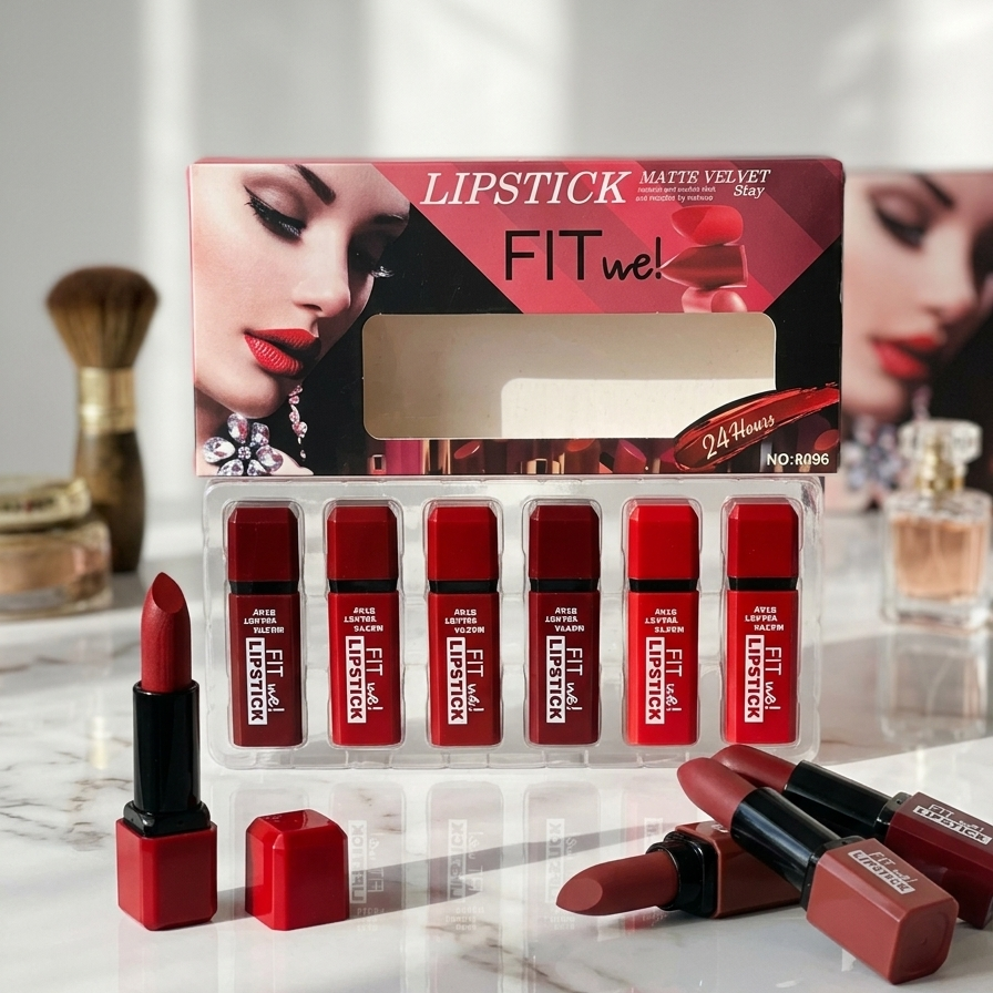 FIT we Matte Velvet Lipstick - 6 Pcs Long Lasting