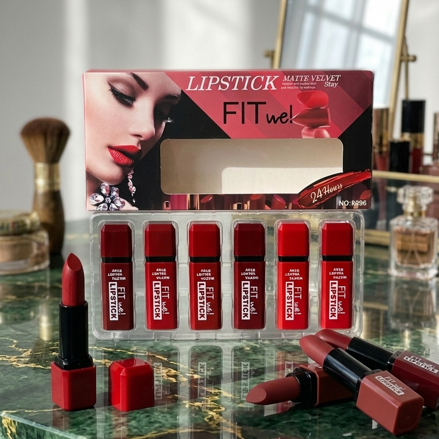 FIT we Matte Velvet Lipstick - 6 Pcs Long Lasting
