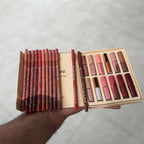 Lip Set 12 Pcs. It includes 12 lip liners and 12 liquid lipsticks. Long lasting.