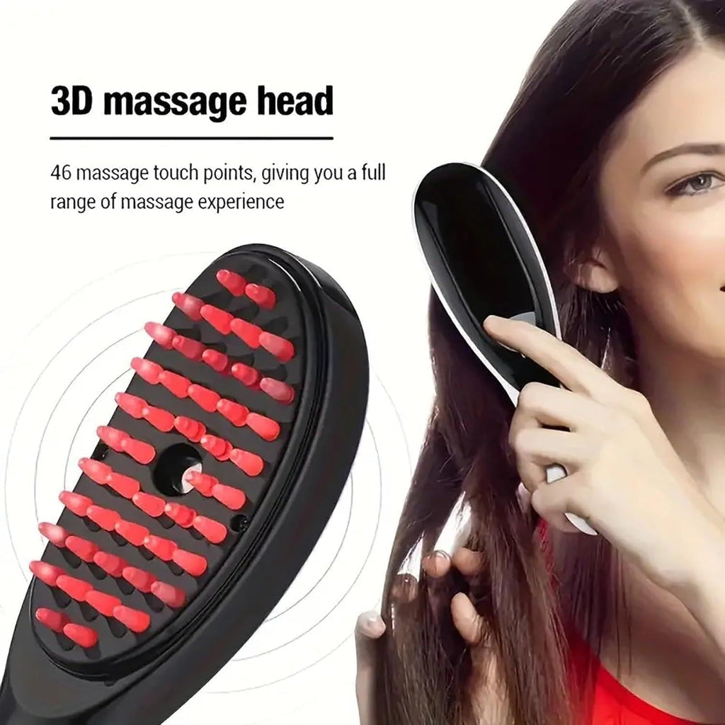 3D Electric Hair Straightener Brush | Massage Head Straightening Comb | Anti Hair Fall