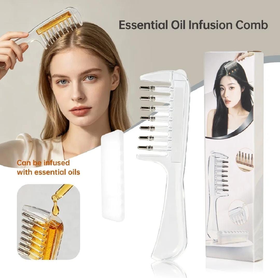 Hair Oil Applicator Comb with Scalp Massager