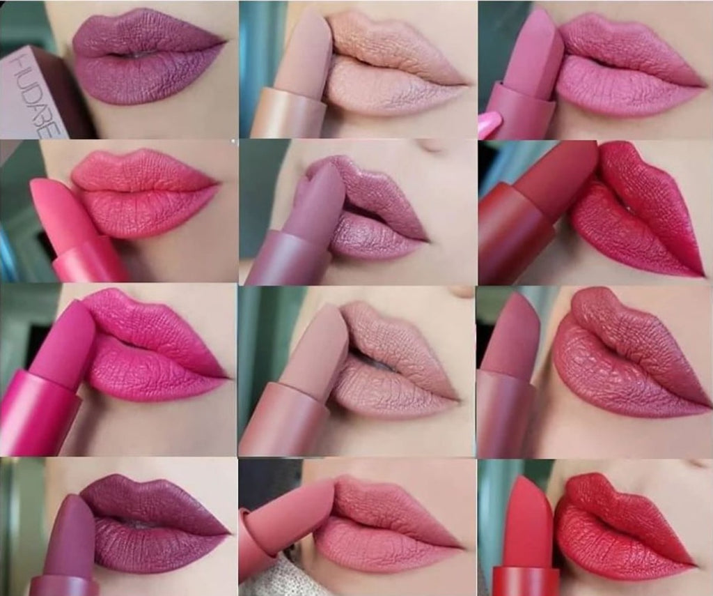 12 Pcs Matte Lipsticks- Long Lasting Velvet Finish