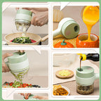 4-in-1 Smart Electric Food Chopper - Mini Portable Handheld Vegetable Chopper, Meat Grinder & Juicer
